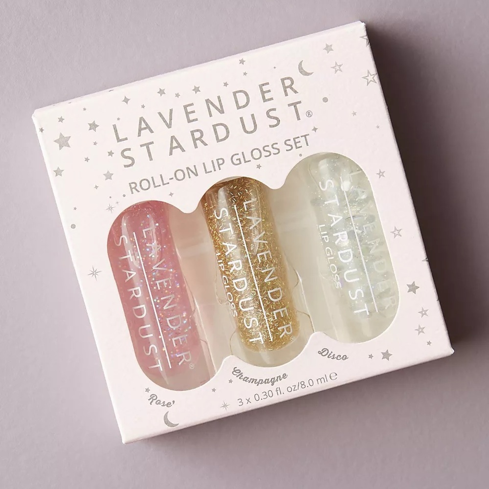 Lavender stardust roll on 90’s Y2K lip gloss set Valentine’s Day makeup - Picture 1 of 10